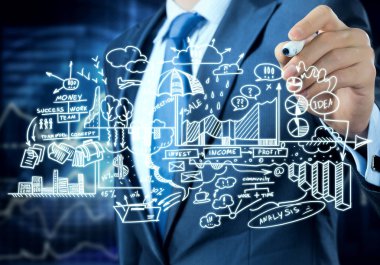 işadamı çizim strateji planı