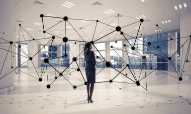 Modern ofis iç şık iş kadını