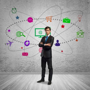 Düşünceli işadamı ve renk uygulama