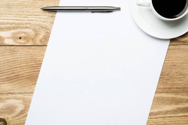 kahve ile boş not defteri 