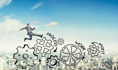  Acele çalıştıran iş adamı