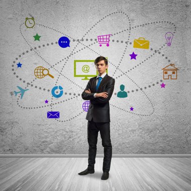 Düşünceli işadamı ve renk uygulama