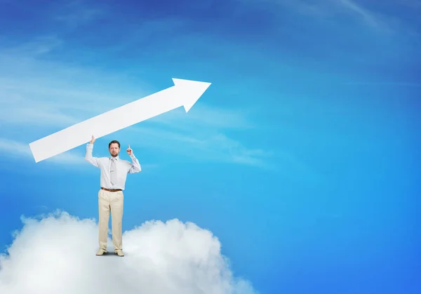 Businessman standing on cloud — Stock Photo, Image