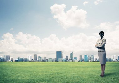 işkadını açık havada ile fotoğraf makinesi