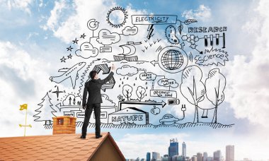 Sırt ile genç adam 