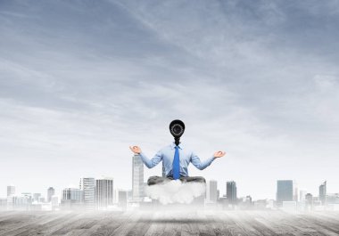 işadamı kamera kafası yerine ile