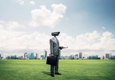 işadamı kamera kafası yerine ile