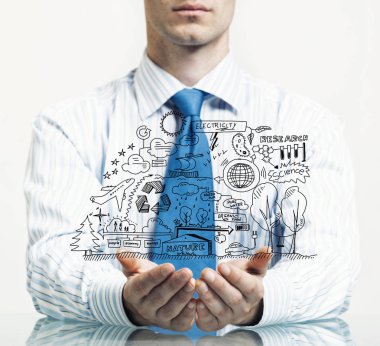 İş adamı iş planını gösterdi 