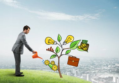 yatırım sunan iş adamı 