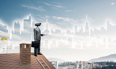 Kamera zoom ile meçhul iş adamı 