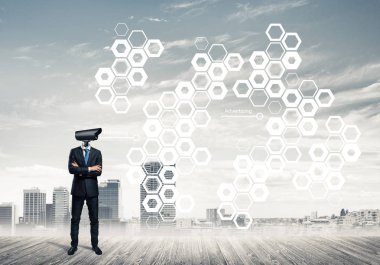 işadamı kamera kafası yerine ile