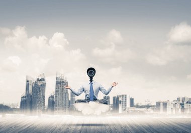 işadamı kamera kafası yerine ile