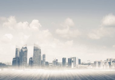 Arka plan görüntüsü ile modern cityscape