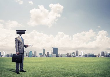 işadamı kamera kafası yerine ile