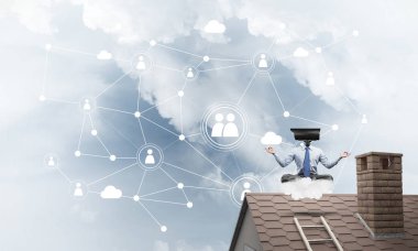 Kamera zoom ile meçhul iş adamı 