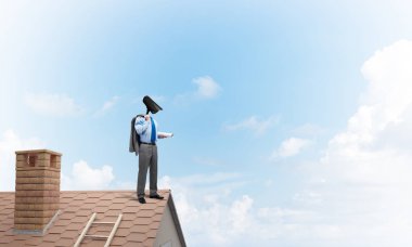 Kamera zoom ile meçhul iş adamı