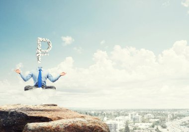 Başsız meditasyon işadamı