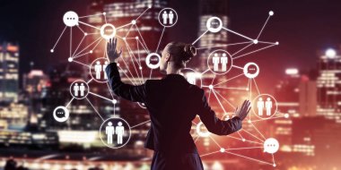  işkadını gece cityscape karşı 