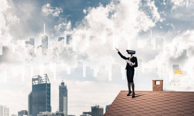 Kamera zoom ile meçhul iş kadını