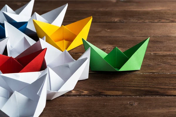 Conjunto de barcos de origami — Fotografia de Stock