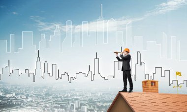 Takım elbiseli genç işadamı 