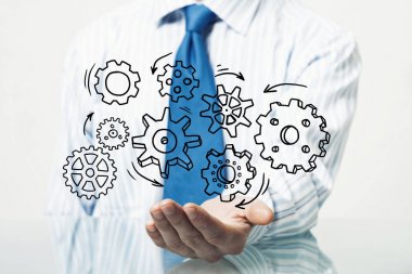 işadamı gösteren dişli mekanizması