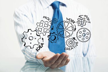 işadamı gösteren dişli mekanizması