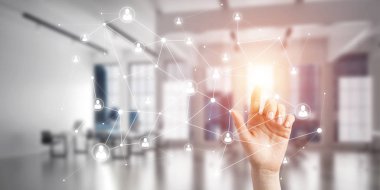  Ağ kavramı dokunmadan işkadını el 