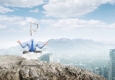 Başsız meditasyon işadamı