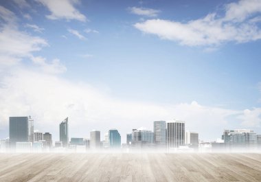 Arka plan görüntüsü ile modern cityscape