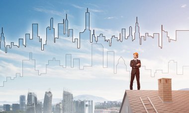 Takım elbiseli genç işadamı 