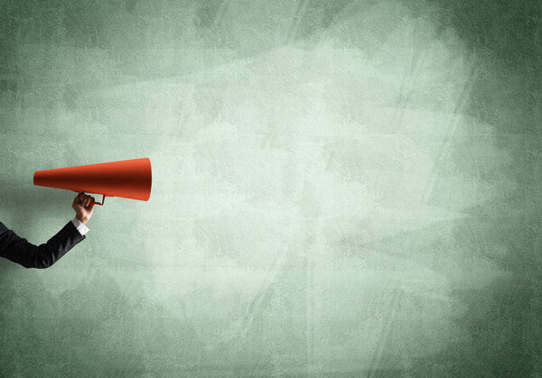  businesswoman making announcement 