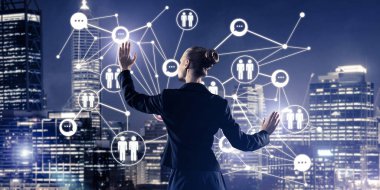 işkadını gece cityscape karşı 