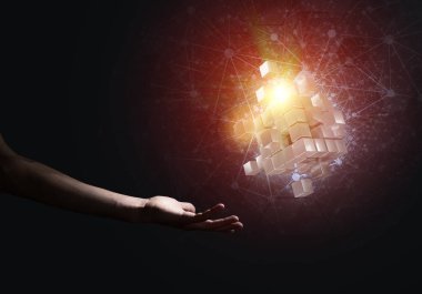 küp şekil yenilik sembolü olarak.