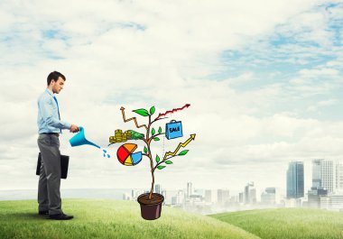 yatırım sunan iş adamı