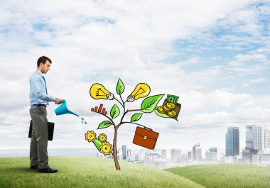 yatırım sunan iş adamı