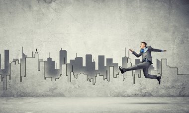 Yüksek atlama işadamı