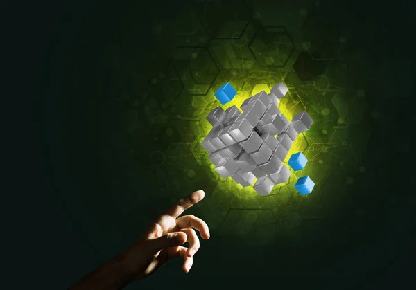 혁신의 상징으로 큐브 그림. — 스톡 사진
