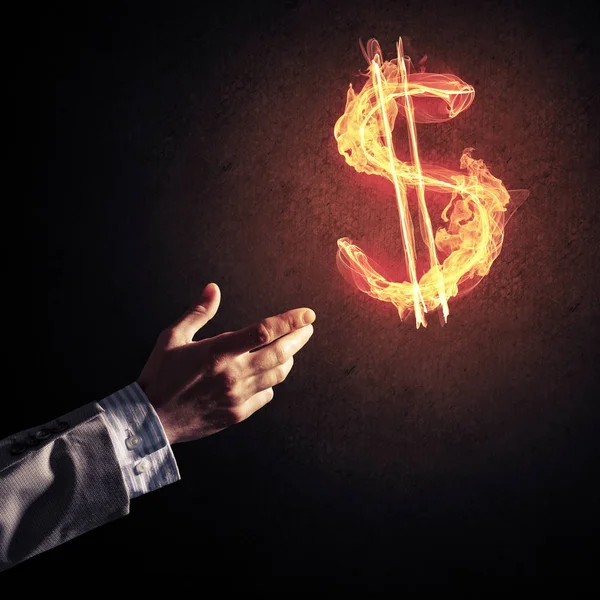 Glowing dollar sign — Stock Photo, Image