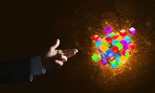 Figura cubo como símbolo de inovação . — Fotografia de Stock