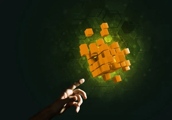 Кубічна фігура як символ інновацій . — стокове фото