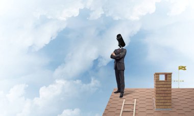 işadamı kamera kafası yerine ile 