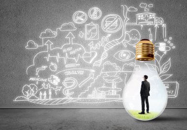 İşadamı ampul içinde