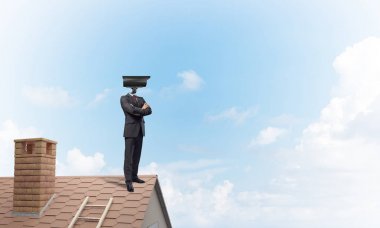 işadamı kamera kafası yerine ile 