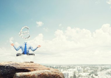 Başsız meditasyon işadamı