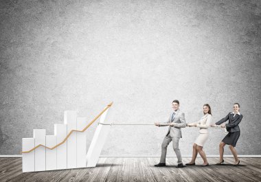 grafik çekerek iş adamları