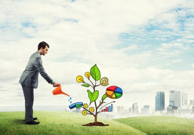 yatırım sunan iş adamı