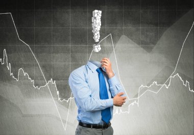 Düşünceli kafasız iş adamı