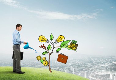 yatırım sunan iş adamı