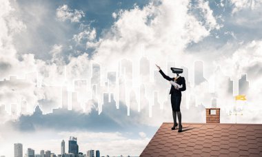 Kamera zoom ile meçhul iş kadını